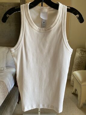Reebok White Ribbed Tank Top